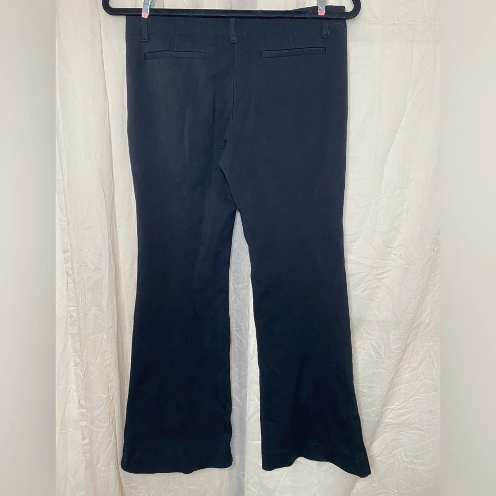Theory flare leg black slacks sz4